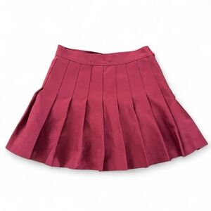 AMERICAN APPAREL · 2010s Burgundy Pleated Tennis Mini Skirt XS